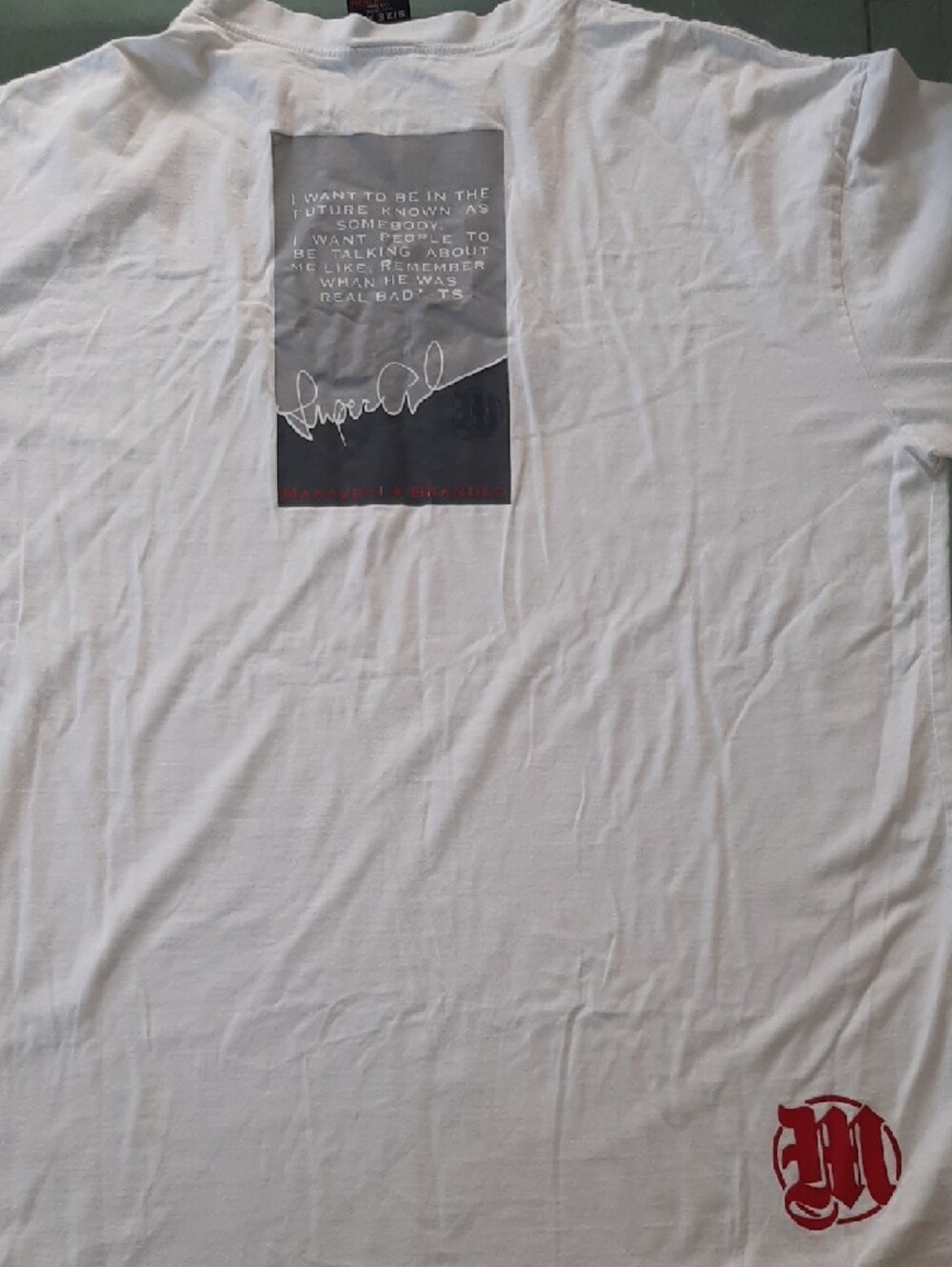 OFFICIAL Makaveli/TUPAC Y2K Early 2000 VINTAGE Branded White Short Sleeve Sz XXL - Picture 7 of 10